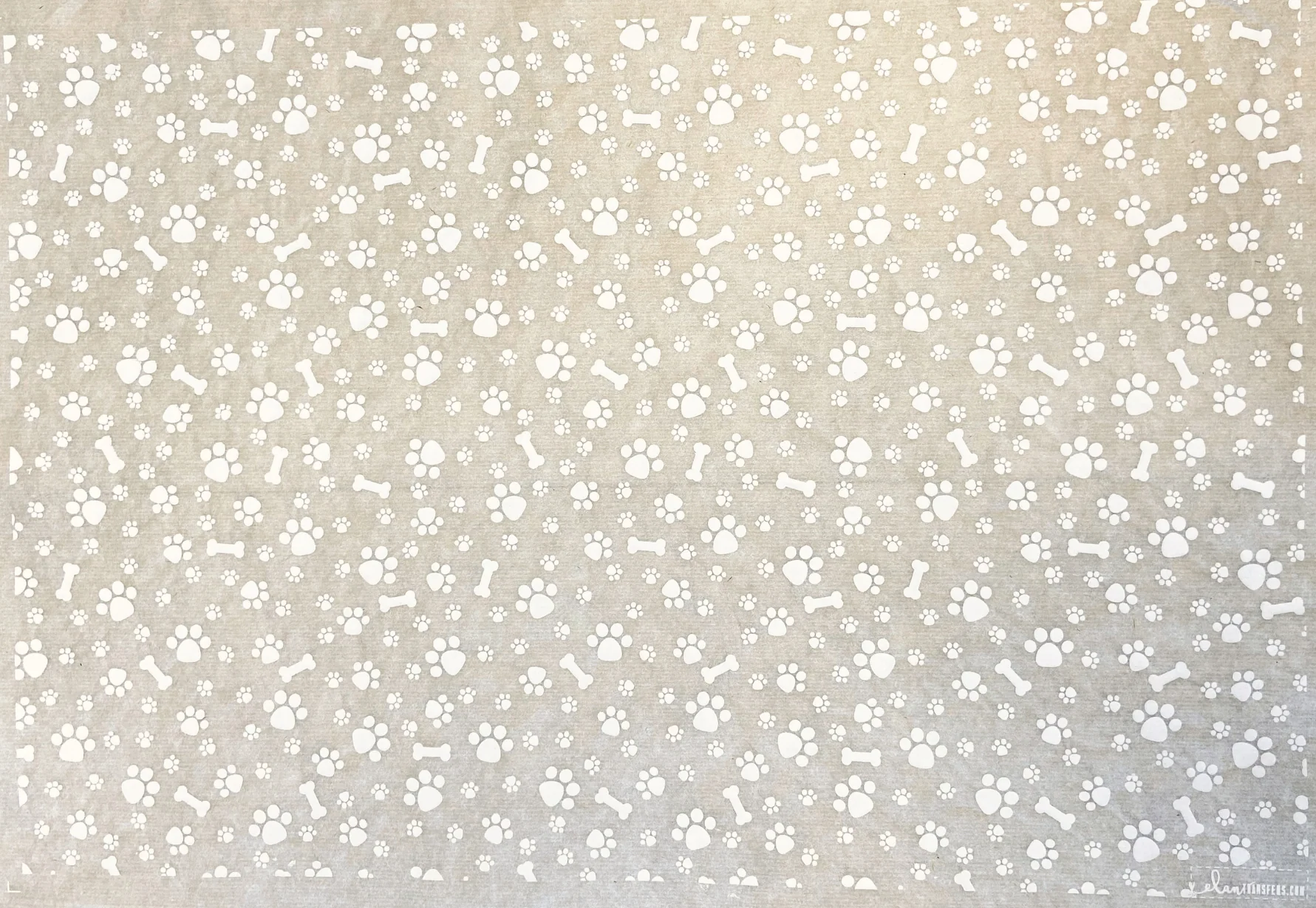 ELAN TRANSFERS UNDERGLAZE DECAL - PAW PRINTS (WHITE) - Image 2